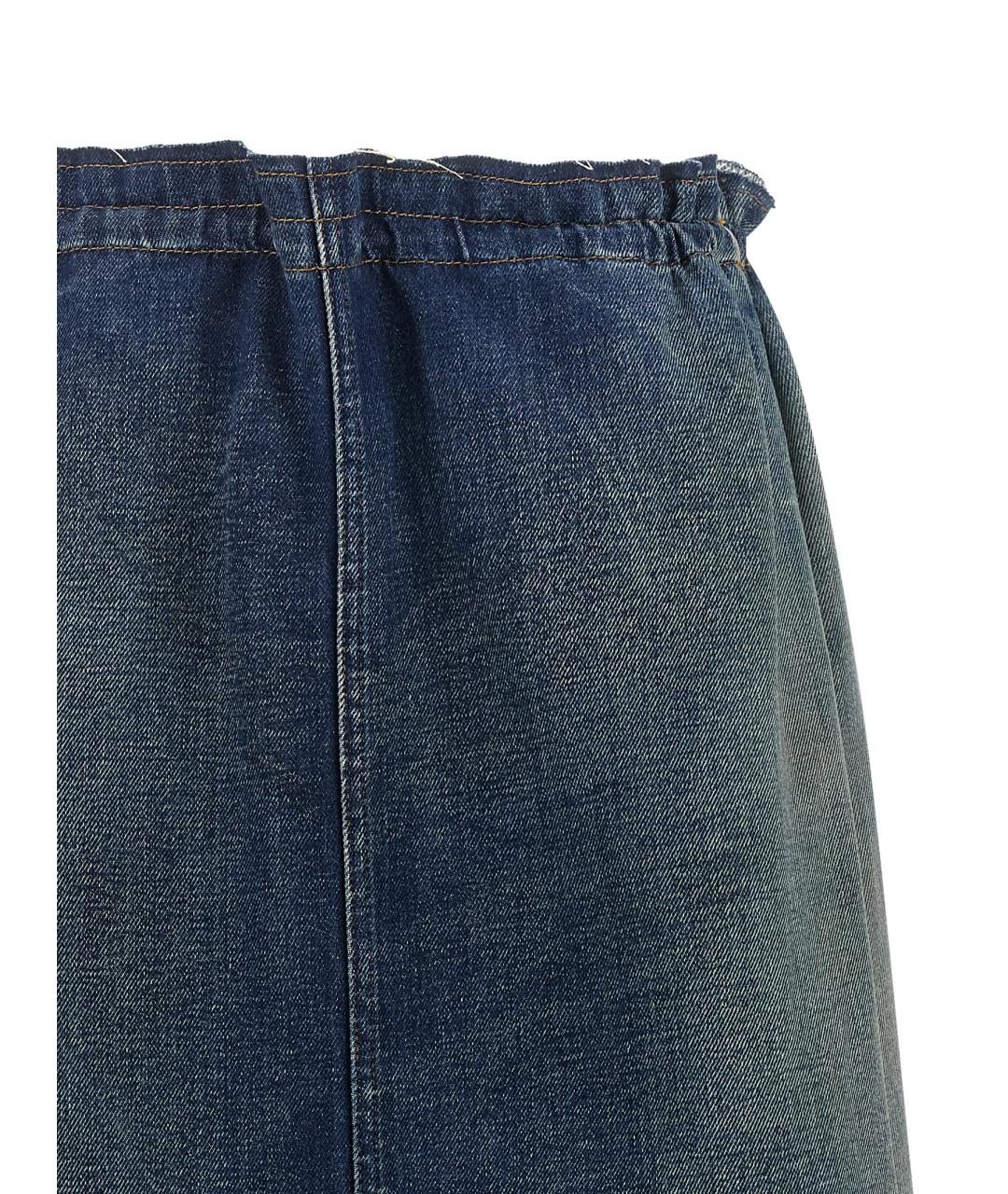 MM6 MAISON MARGIELA Синяя хлопковая юбка миди, фото 3