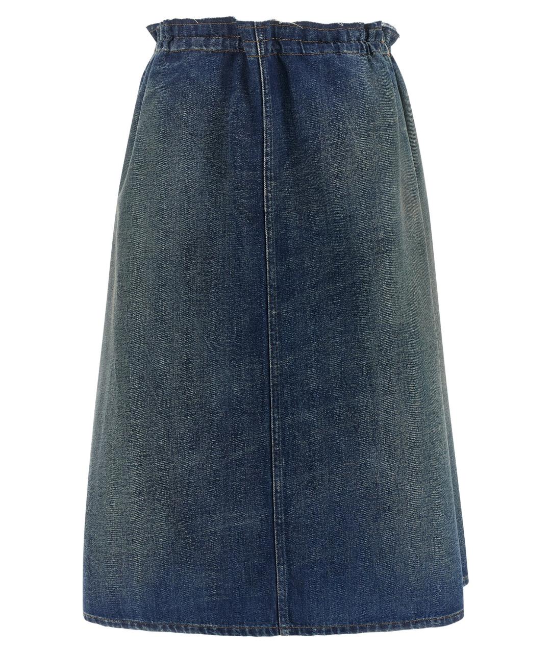 MM6 MAISON MARGIELA Синяя хлопковая юбка миди, фото 1