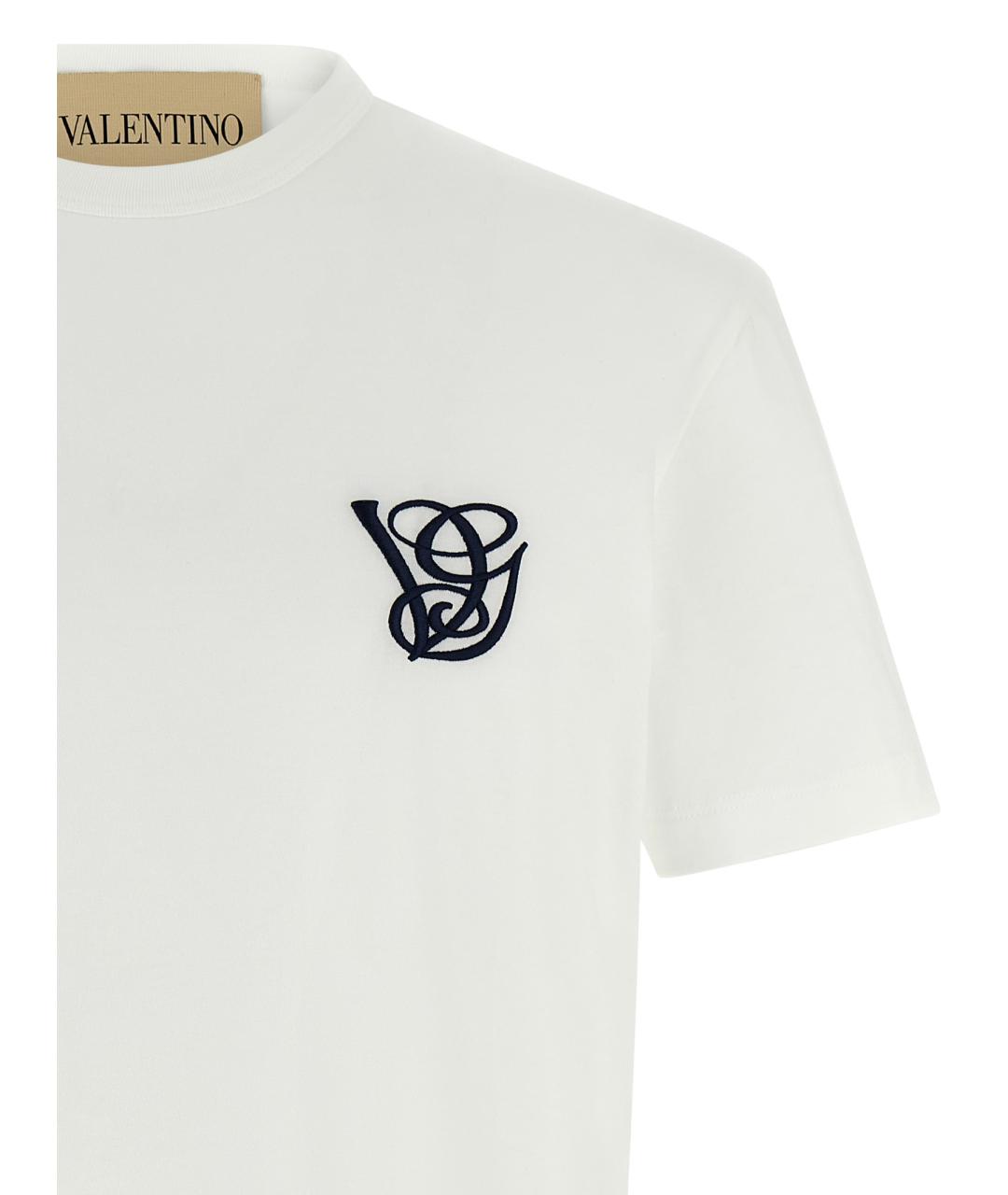 VALENTINO Белая хлопковая футболка, фото 3