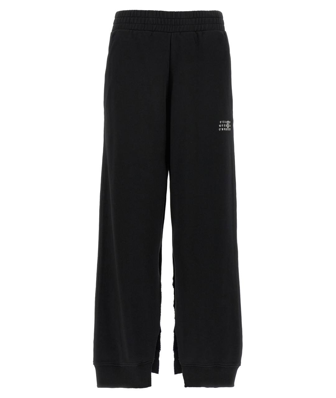 MM6 MAISON MARGIELA Черные хлопковые прямые брюки, фото 1
