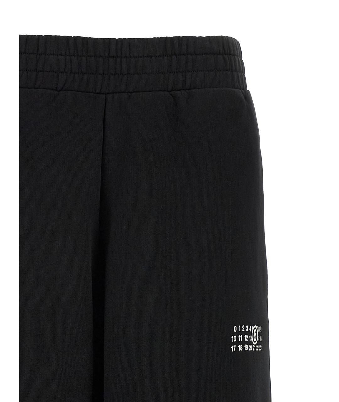 MM6 MAISON MARGIELA Черные хлопковые прямые брюки, фото 3