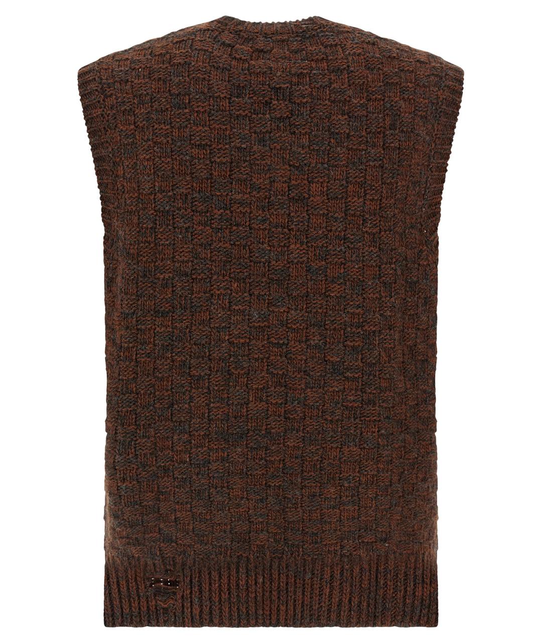 MM6 MAISON MARGIELA Коричневая шерстяная жилетка, фото 2