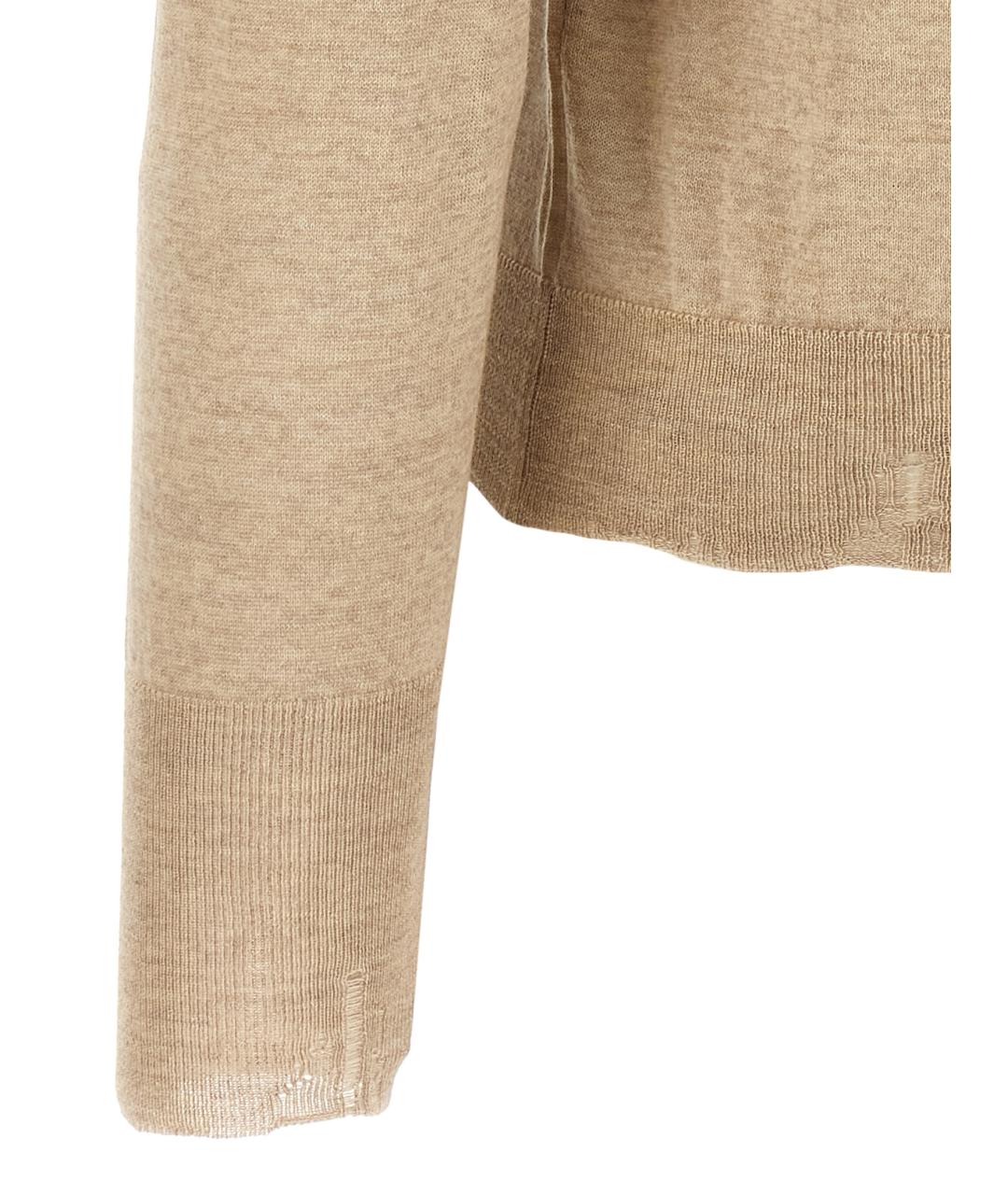 GOLDEN GOOSE DELUXE BRAND Бежевая шерстяная водолазка, фото 4