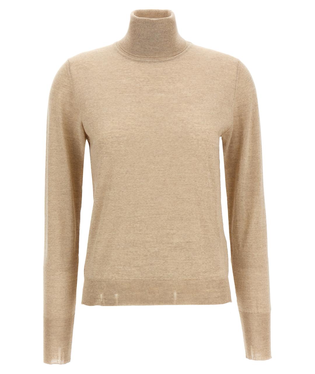GOLDEN GOOSE DELUXE BRAND Бежевая шерстяная водолазка, фото 1