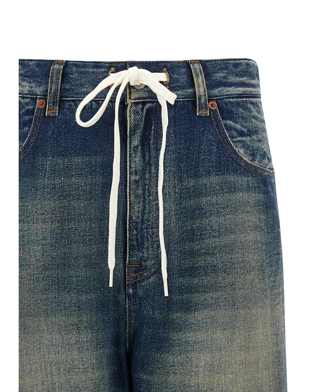 MM6 MAISON MARGIELA Синие хлопковые прямые джинсы, фото 3