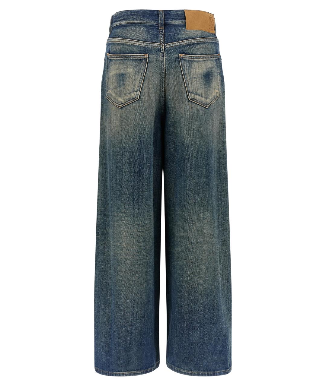 MM6 MAISON MARGIELA Синие хлопковые прямые джинсы, фото 2