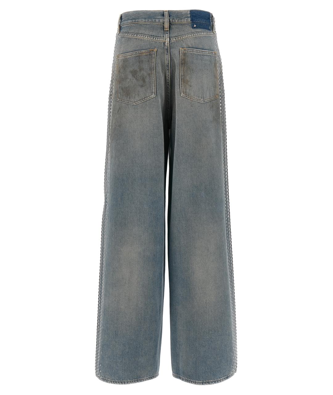 GOLDEN GOOSE DELUXE BRAND Синие хлопковые прямые джинсы, фото 2