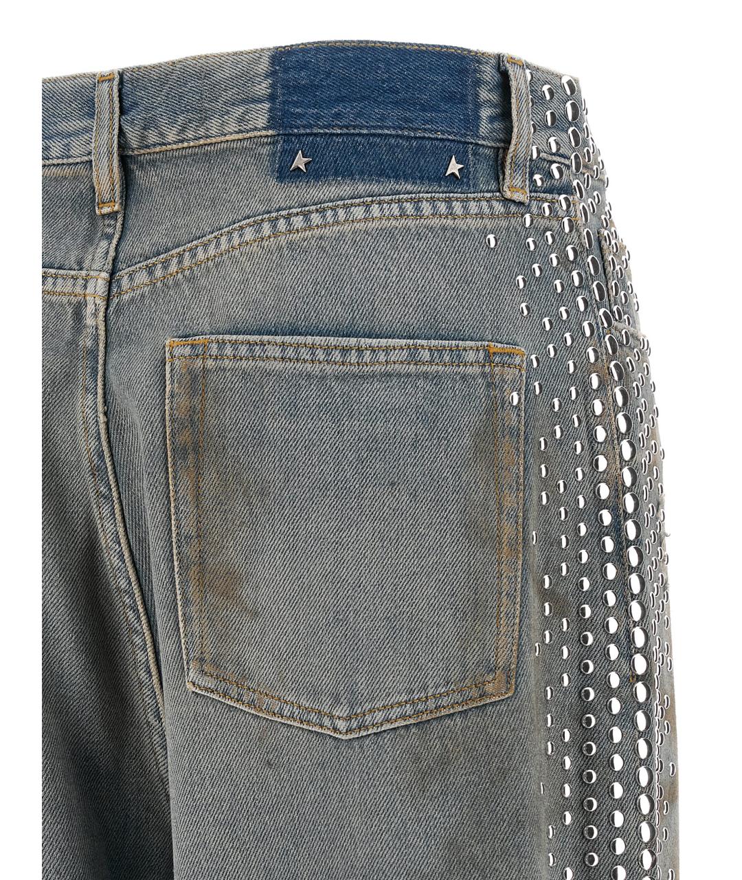 GOLDEN GOOSE DELUXE BRAND Синие хлопковые прямые джинсы, фото 5