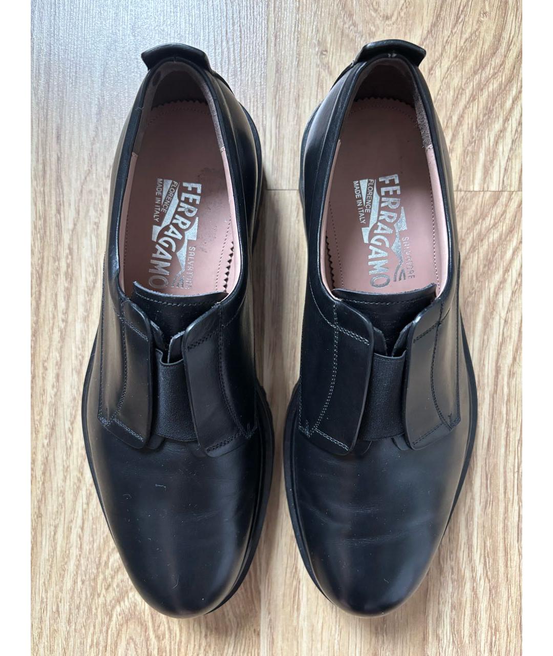 FERRAGAMO Черные кожаные лоферы, фото 3