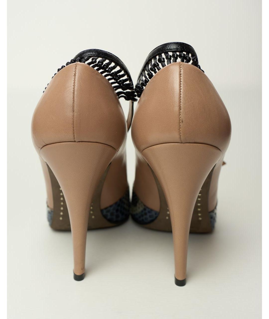VALENTINO Бежевые туфли из экзотической кожи, фото 4