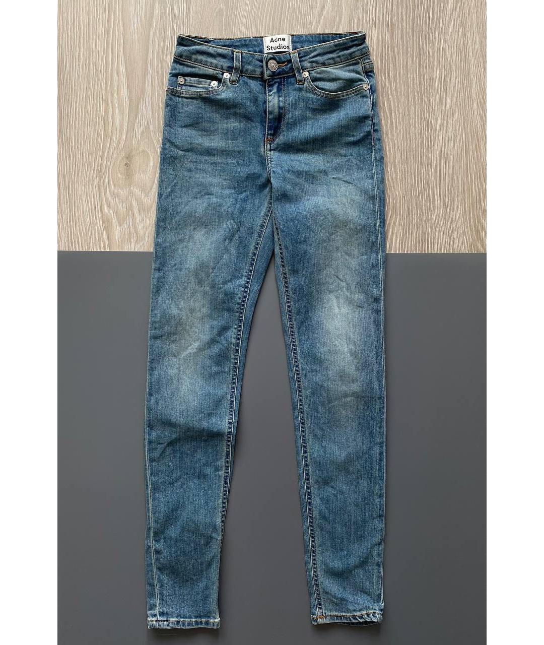 ACNE STUDIOS Синие хлопковые джинсы слим, фото 2