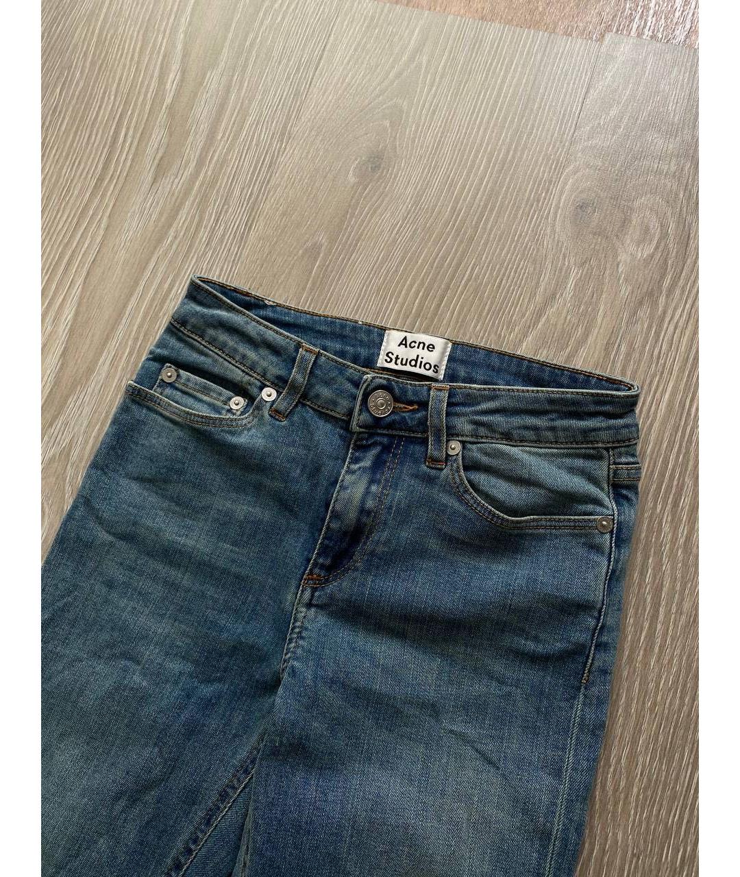ACNE STUDIOS Синие хлопковые джинсы слим, фото 3