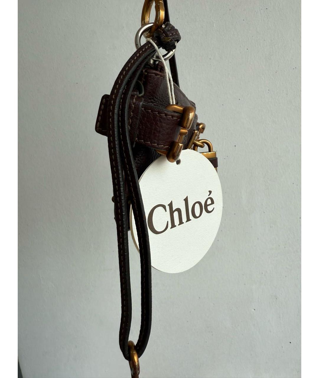 CHLOE Коричневая сумка с короткими ручками из лакированной кожи, фото 6