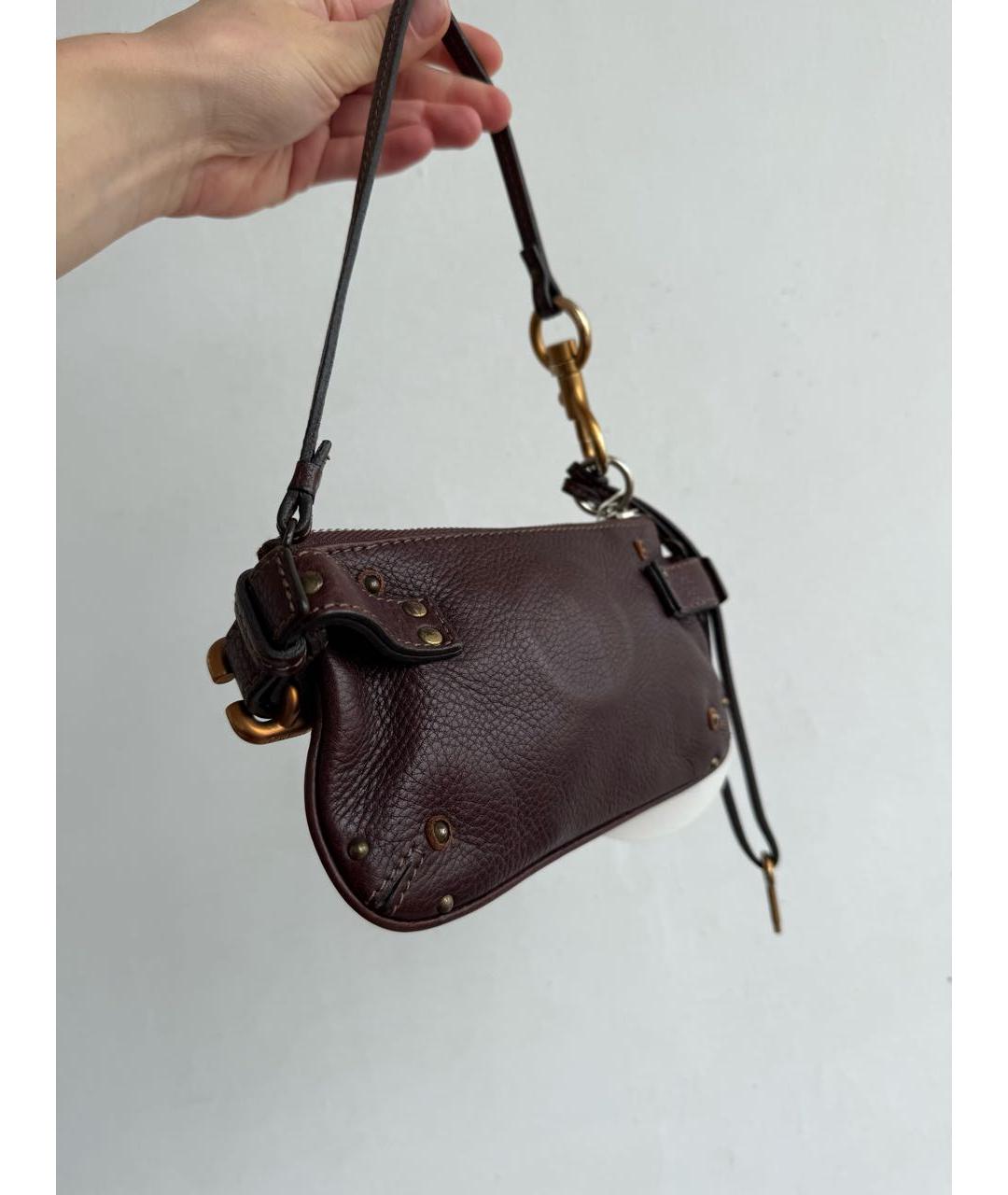 CHLOE Коричневая сумка с короткими ручками из лакированной кожи, фото 4
