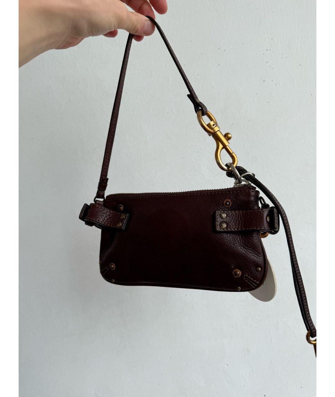 CHLOE Коричневая сумка с короткими ручками из лакированной кожи, фото 5