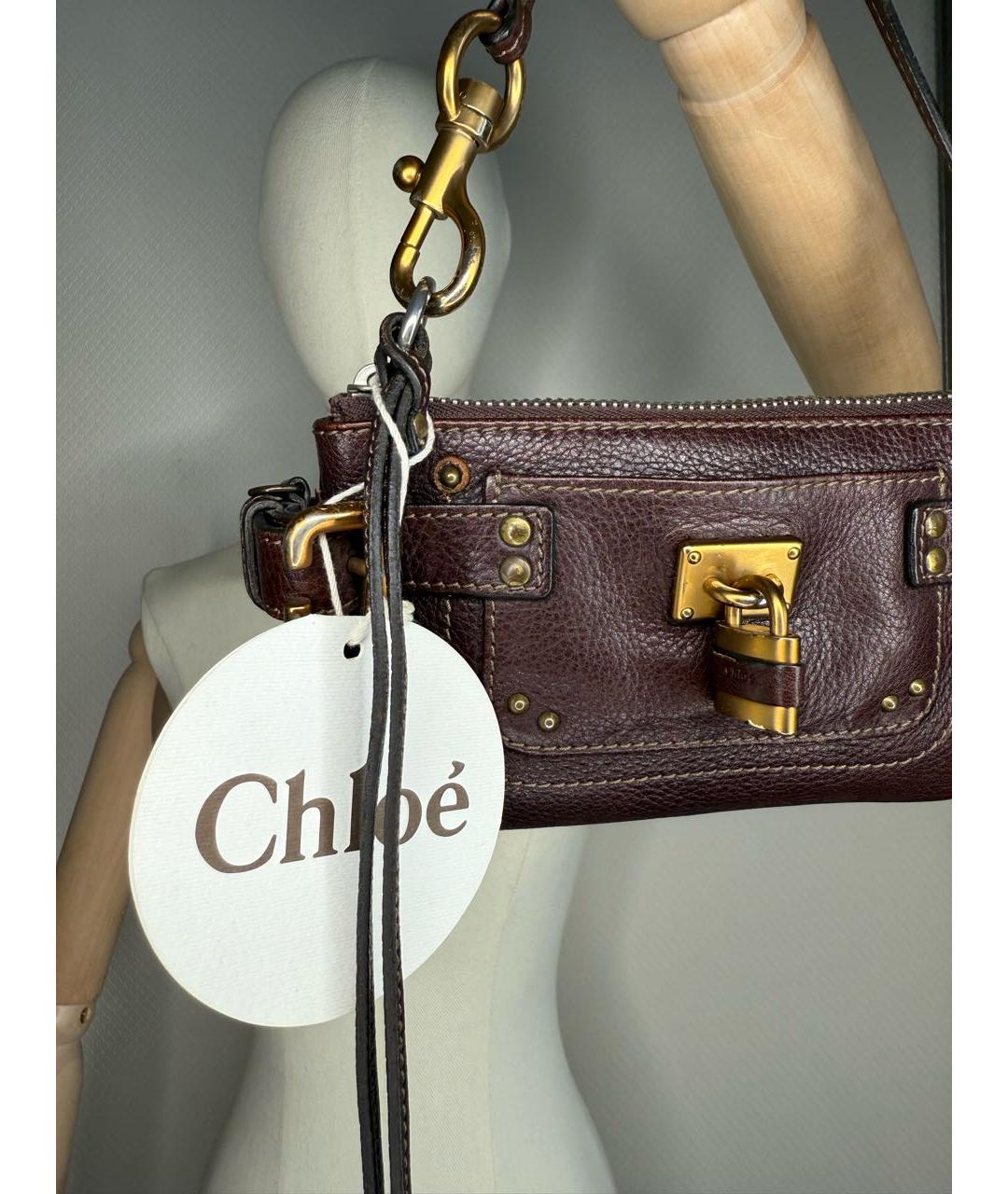 CHLOE Коричневая сумка с короткими ручками из лакированной кожи, фото 2