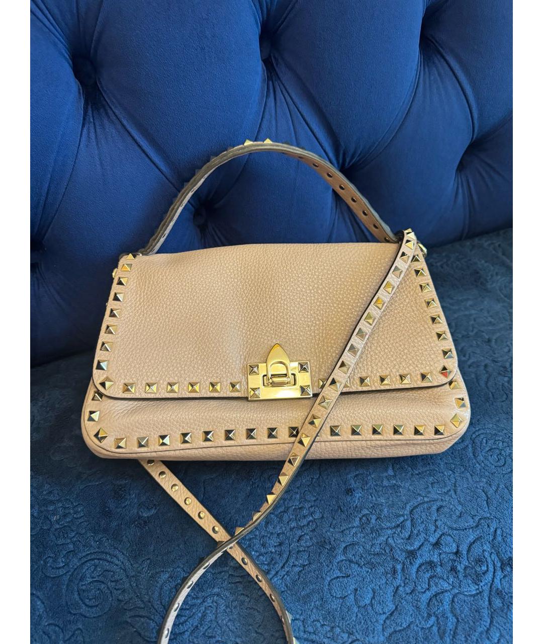 VALENTINO Бежевая кожаная сумка через плечо, фото 2