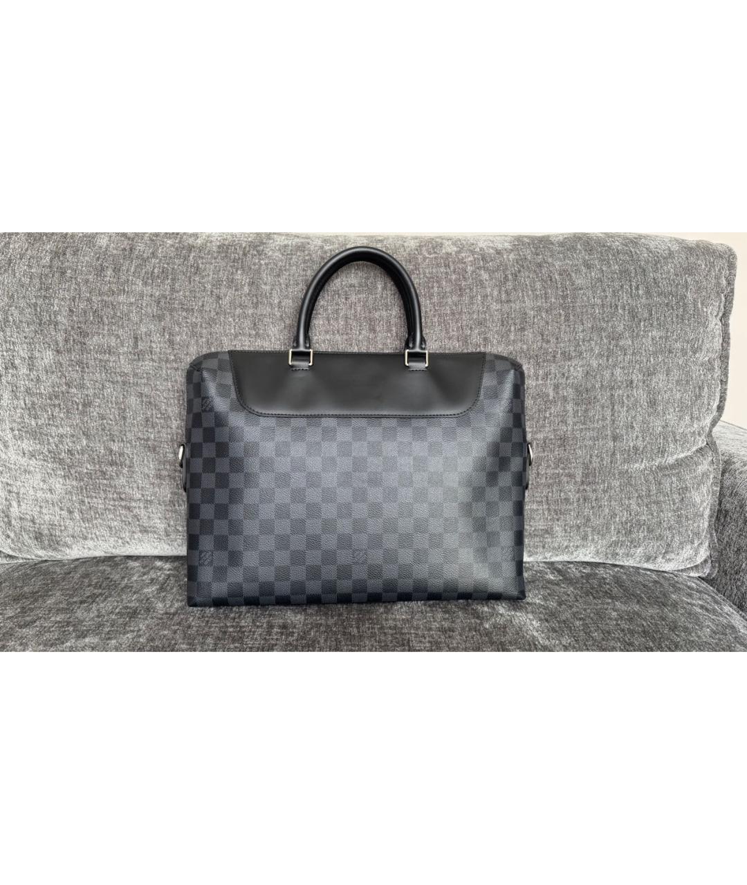 LOUIS VUITTON Темно-синий портфель, фото 3