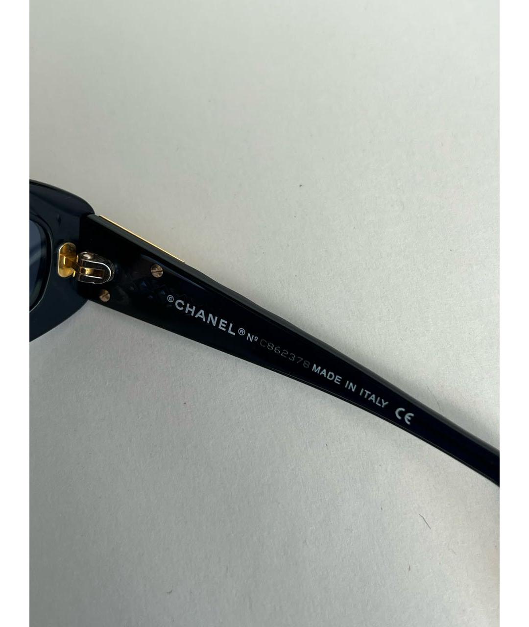 CHANEL Темно-синие пластиковые солнцезащитные очки, фото 8