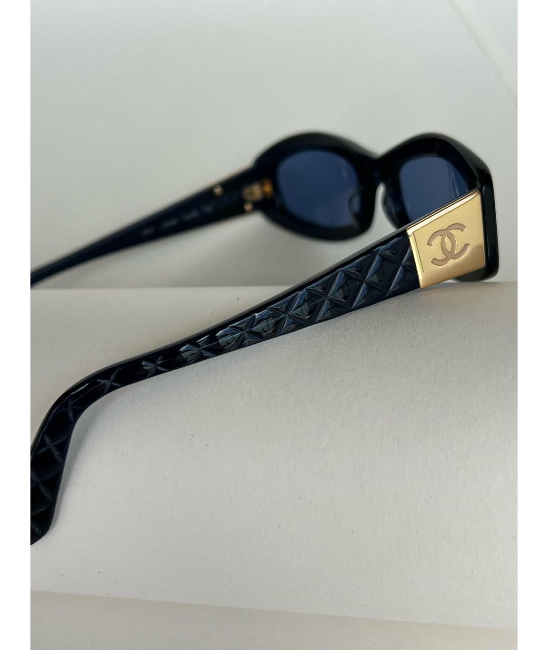CHANEL Темно-синие пластиковые солнцезащитные очки, фото 3