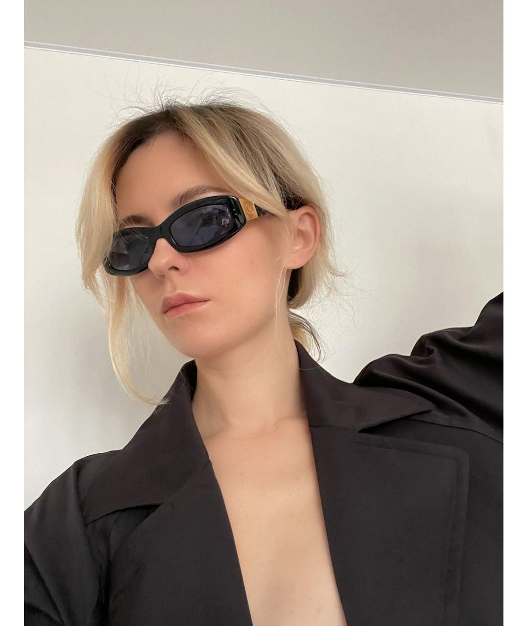 CHANEL Темно-синие пластиковые солнцезащитные очки, фото 6