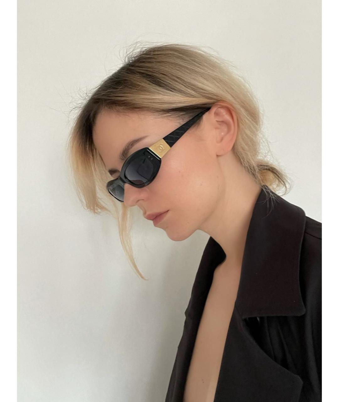 CHANEL Темно-синие пластиковые солнцезащитные очки, фото 5