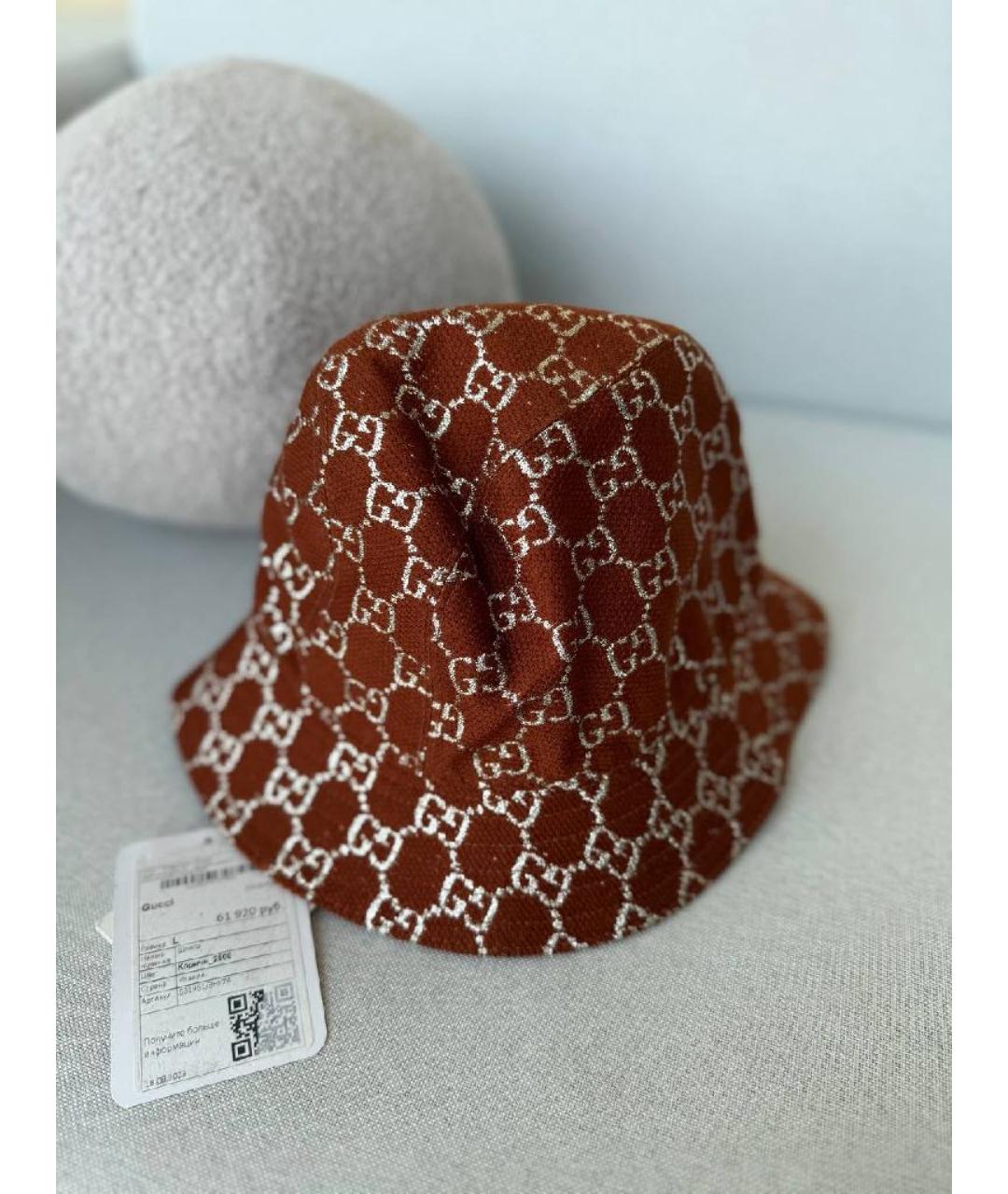 GUCCI Бордовая панама, фото 6