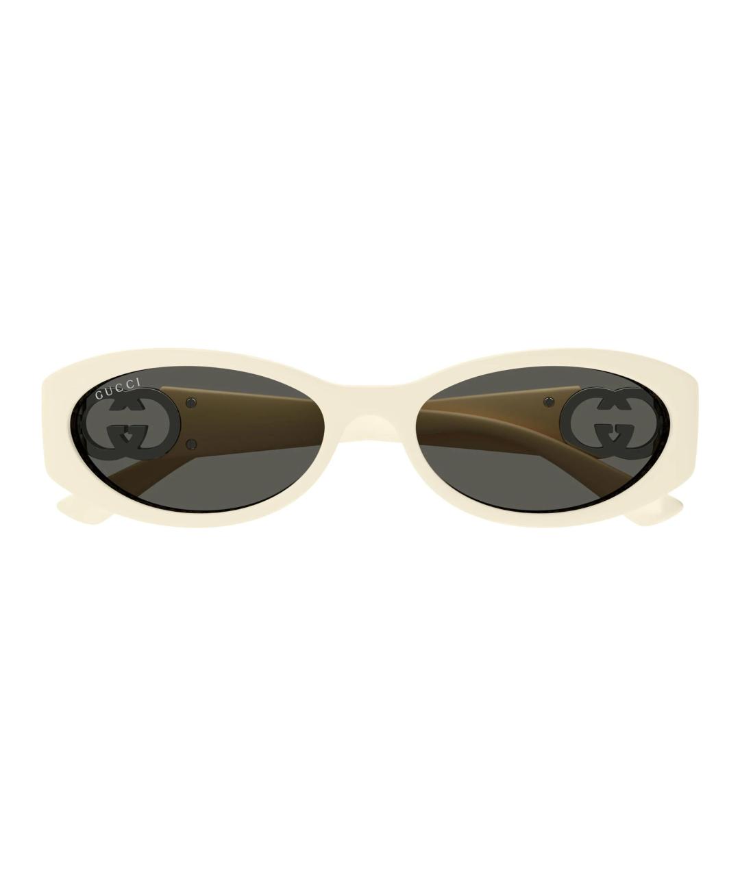 GUCCI Белые пластиковые солнцезащитные очки, фото 2