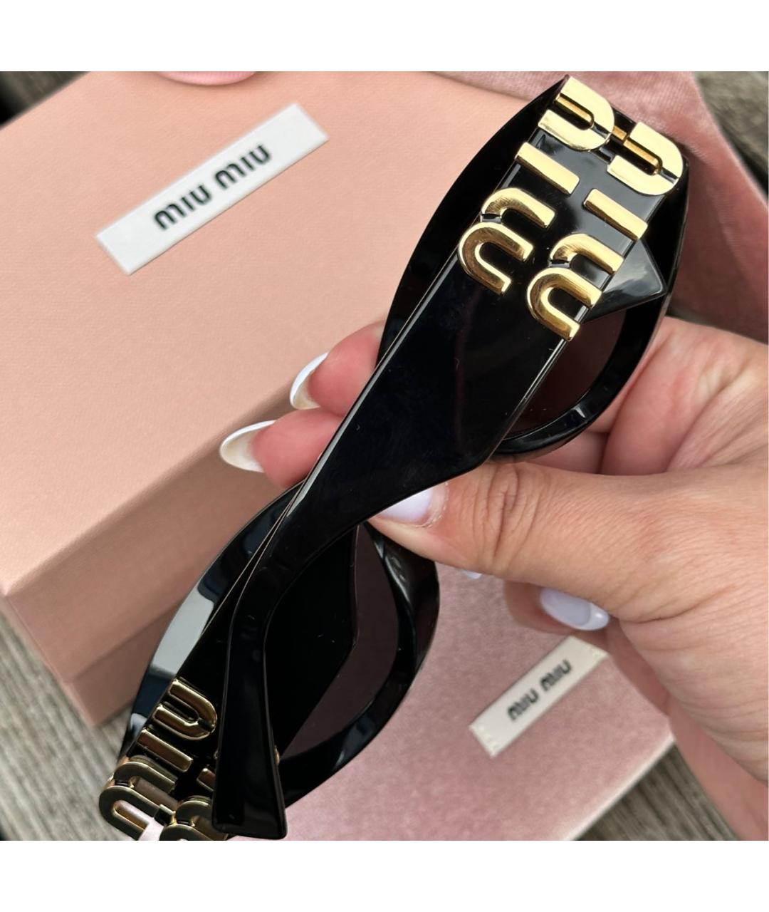 MIU MIU Черные пластиковые солнцезащитные очки, фото 6