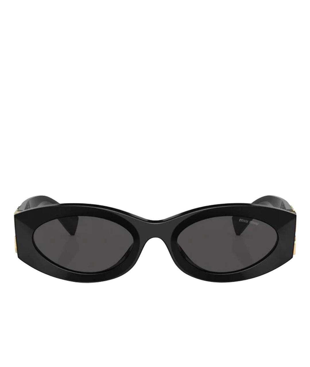 MIU MIU Черные пластиковые солнцезащитные очки, фото 1