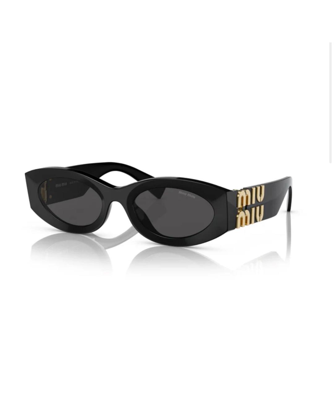 MIU MIU Черные пластиковые солнцезащитные очки, фото 3