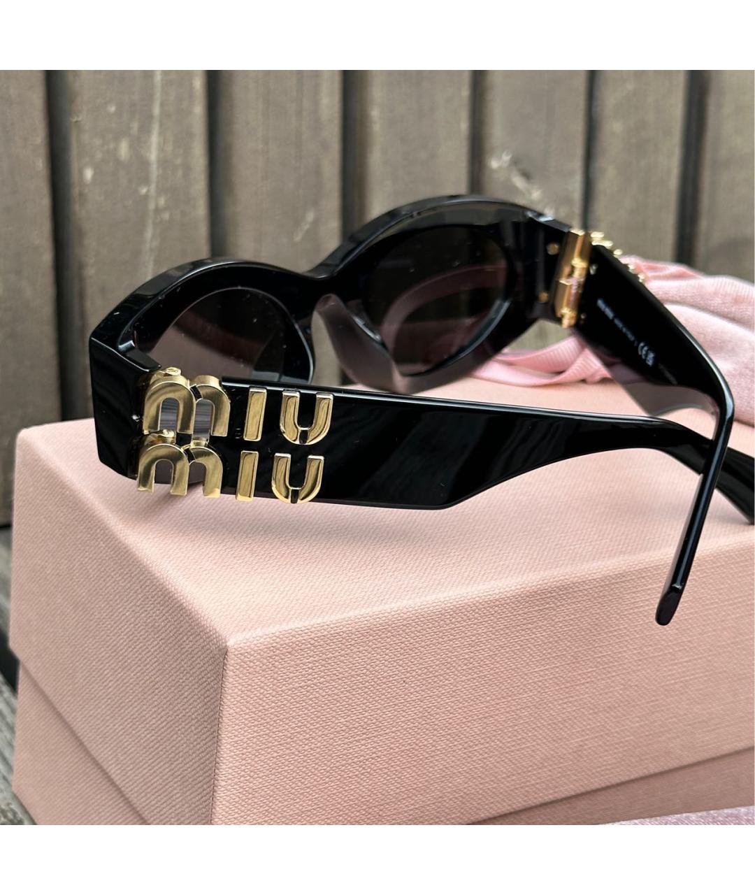 MIU MIU Черные пластиковые солнцезащитные очки, фото 5