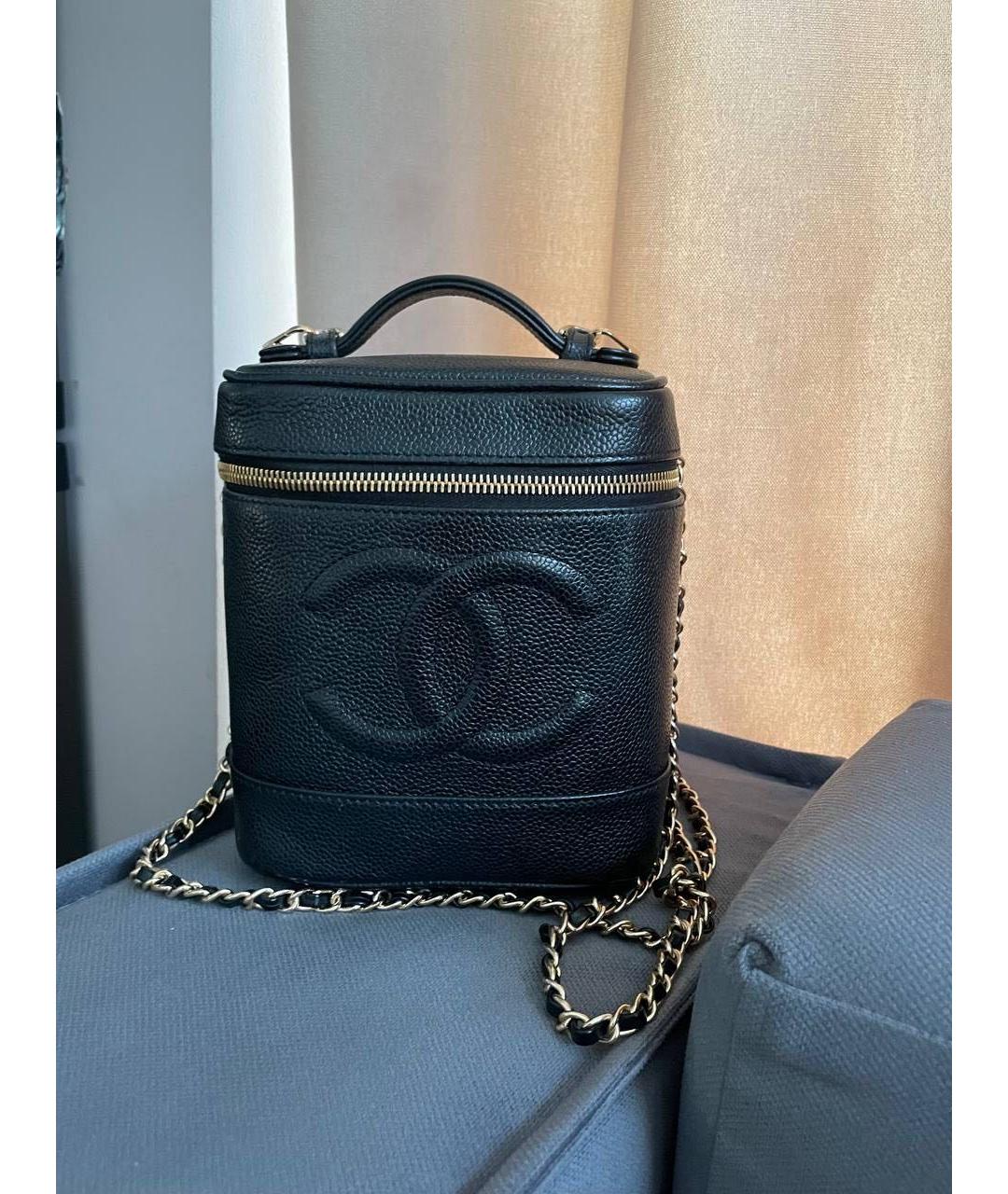 CHANEL Черная кожаная сумка с короткими ручками, фото 6
