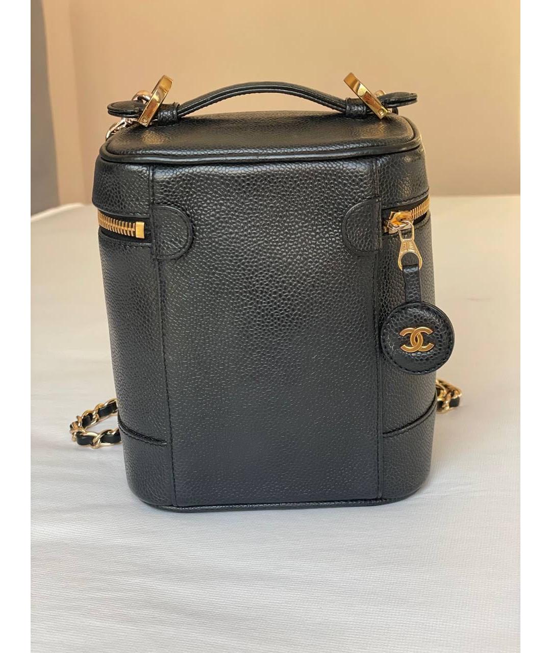 CHANEL Черная кожаная сумка с короткими ручками, фото 3