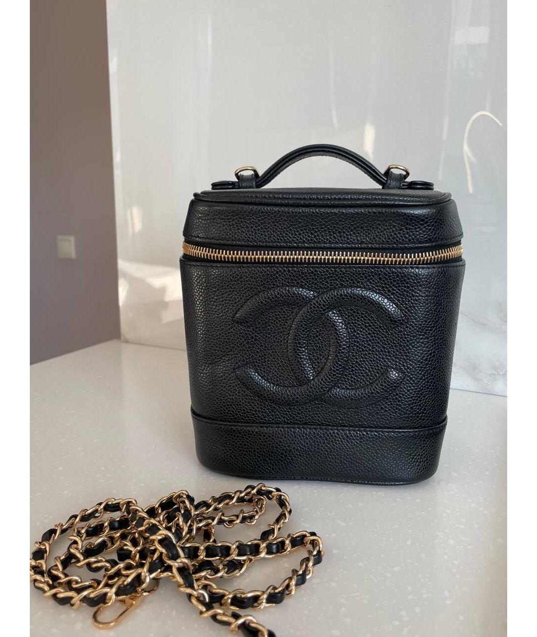 CHANEL Черная кожаная сумка с короткими ручками, фото 7