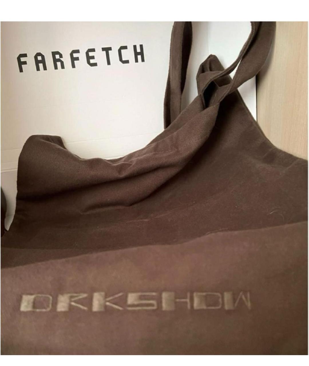 RICK OWENS DRKSHDW Коричневая хлопковая сумка на плечо, фото 2
