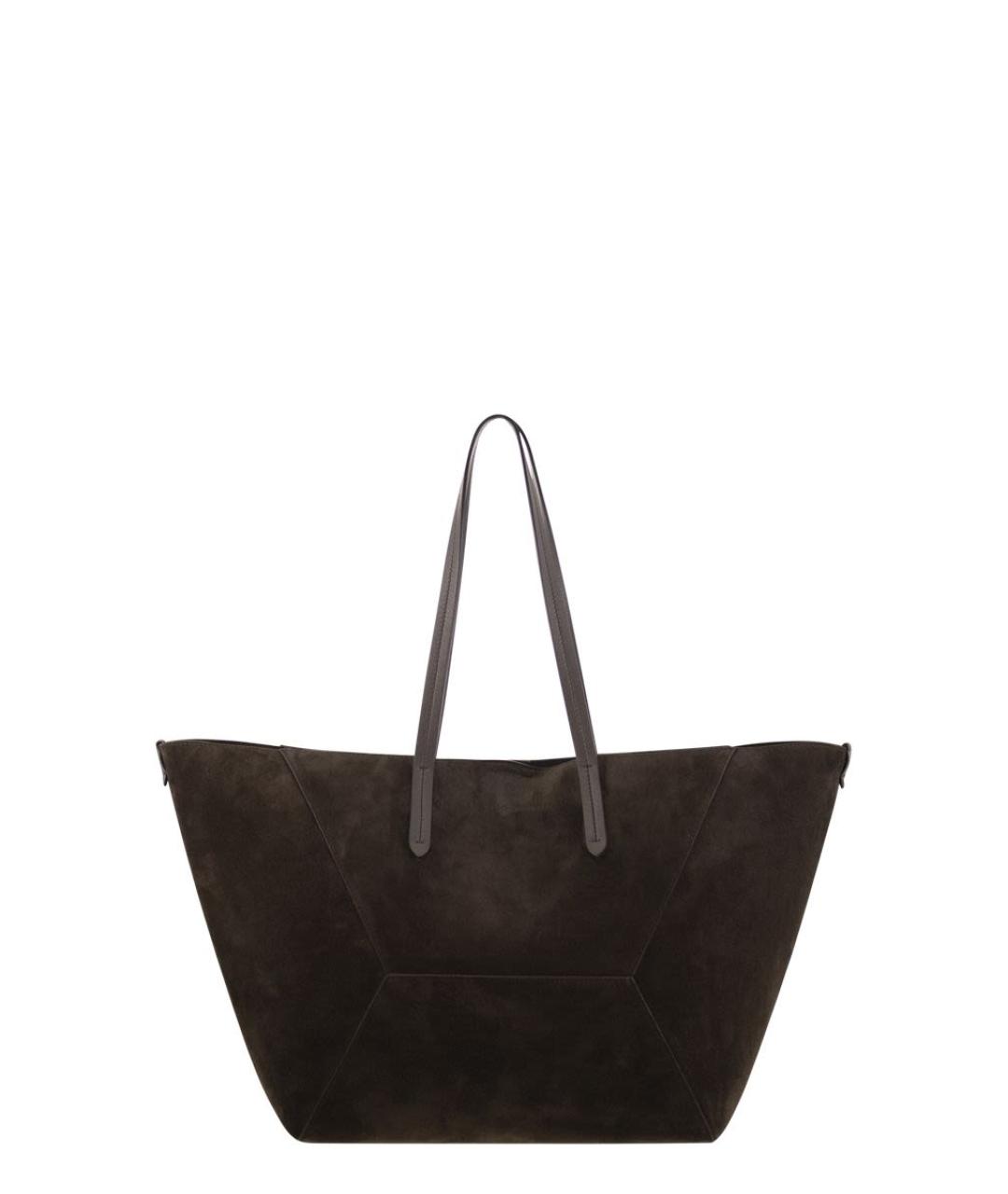 BRUNELLO CUCINELLI Коричневая кожаная сумка тоут, фото 1