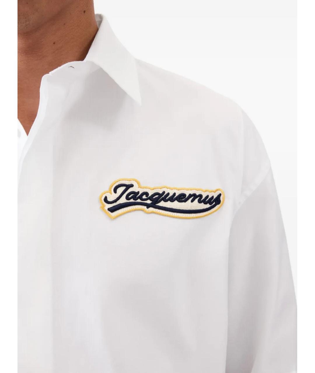 JACQUEMUS Белая хлопковая кэжуал рубашка, фото 5