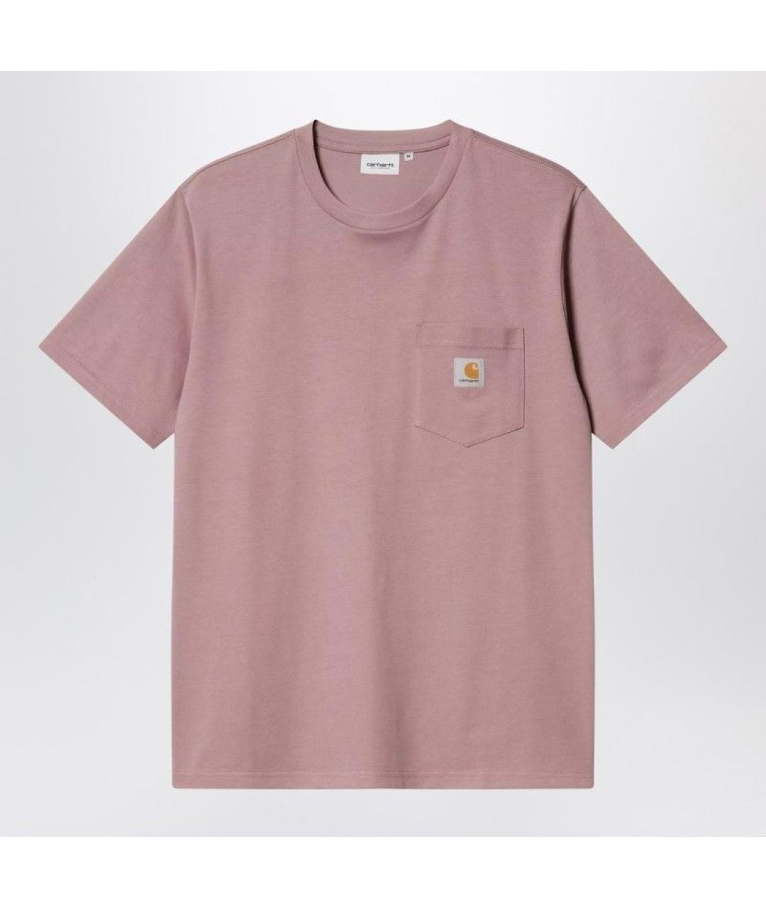 CARHARTT WIP Розовая хлопковая футболка, фото 3