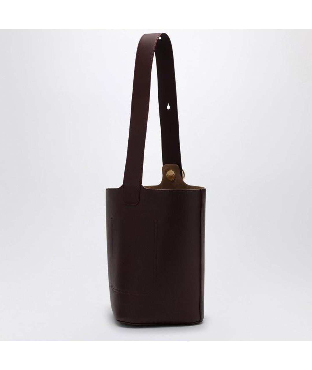 LOEWE Бордовая кожаная сумка тоут, фото 3