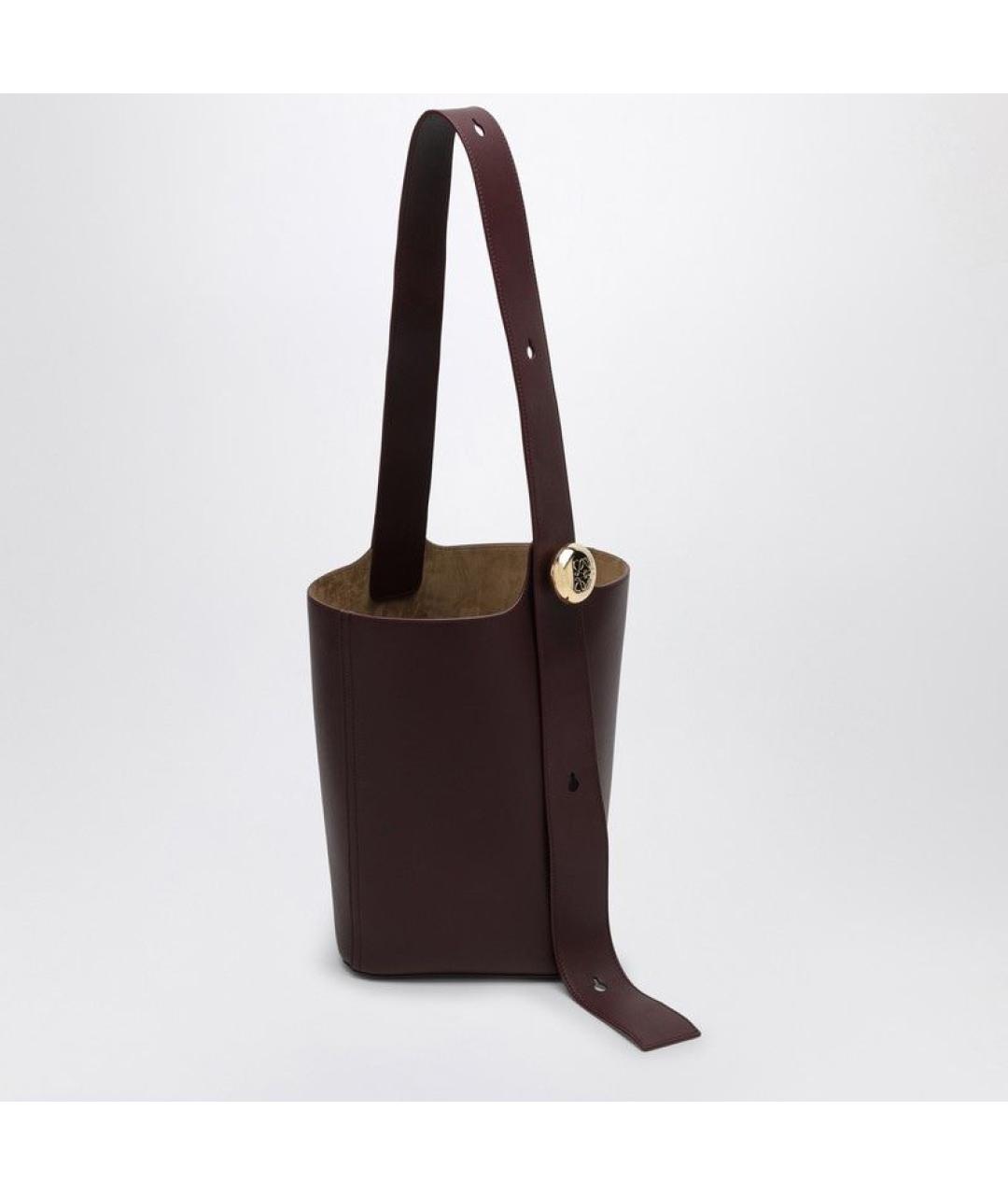LOEWE Бордовая кожаная сумка тоут, фото 2