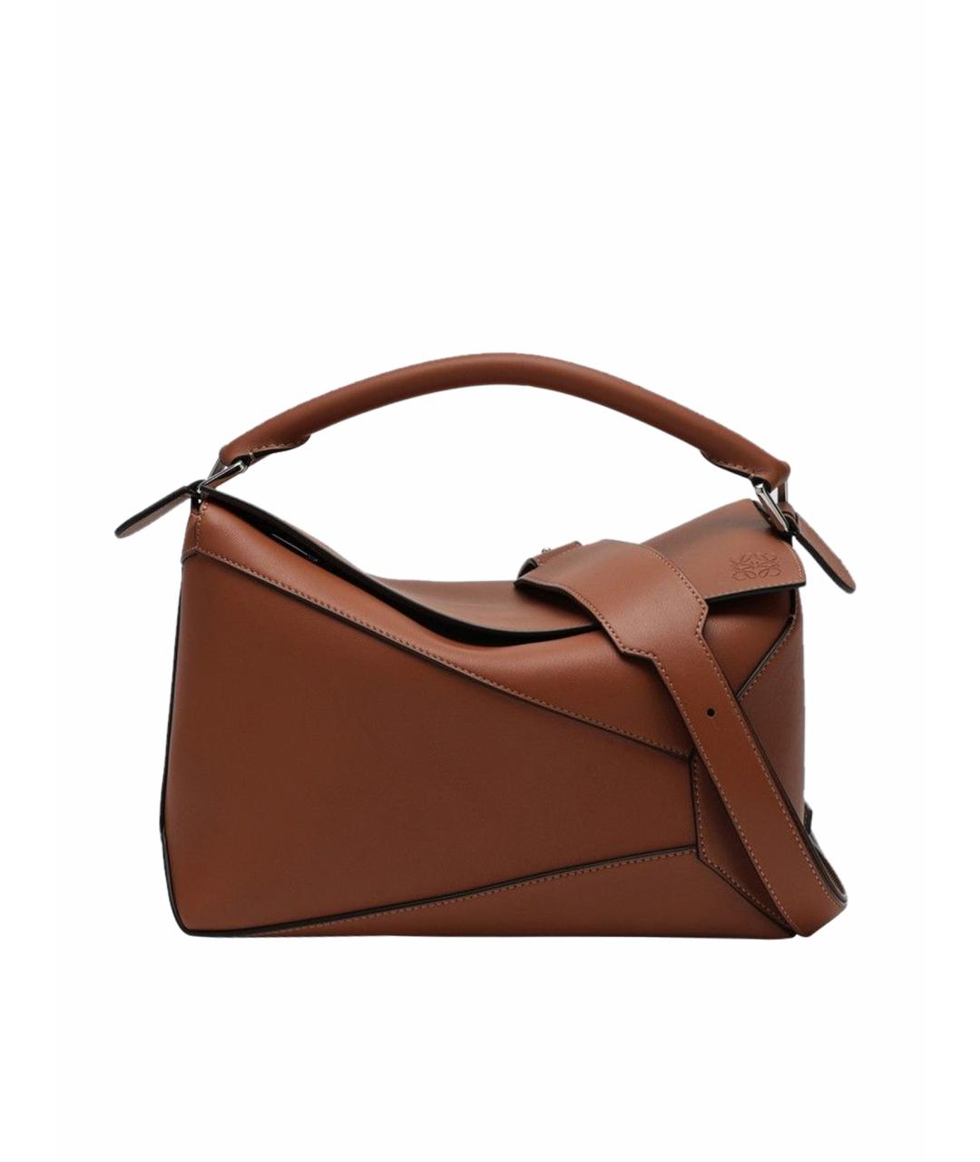 LOEWE Коричневая кожаная сумка через плечо, фото 1