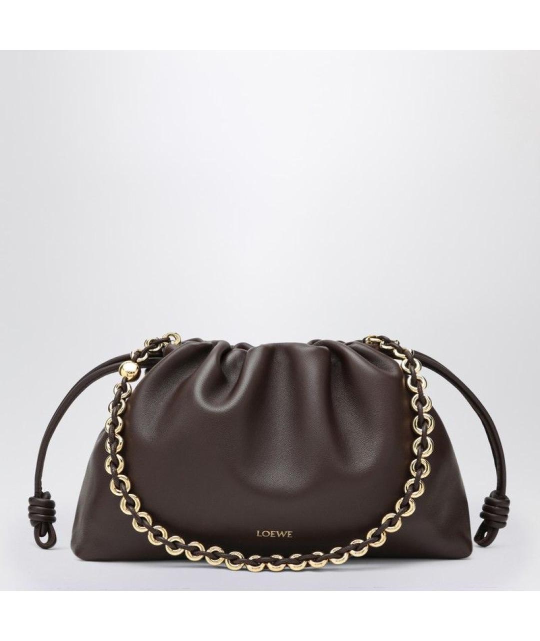 LOEWE Коричневая кожаная сумка через плечо, фото 3