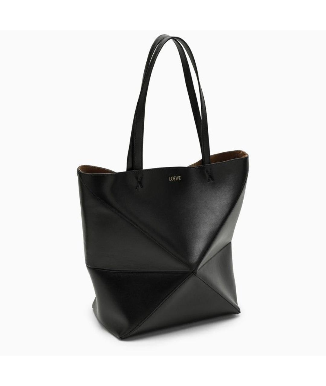 LOEWE Черная кожаная сумка тоут, фото 2