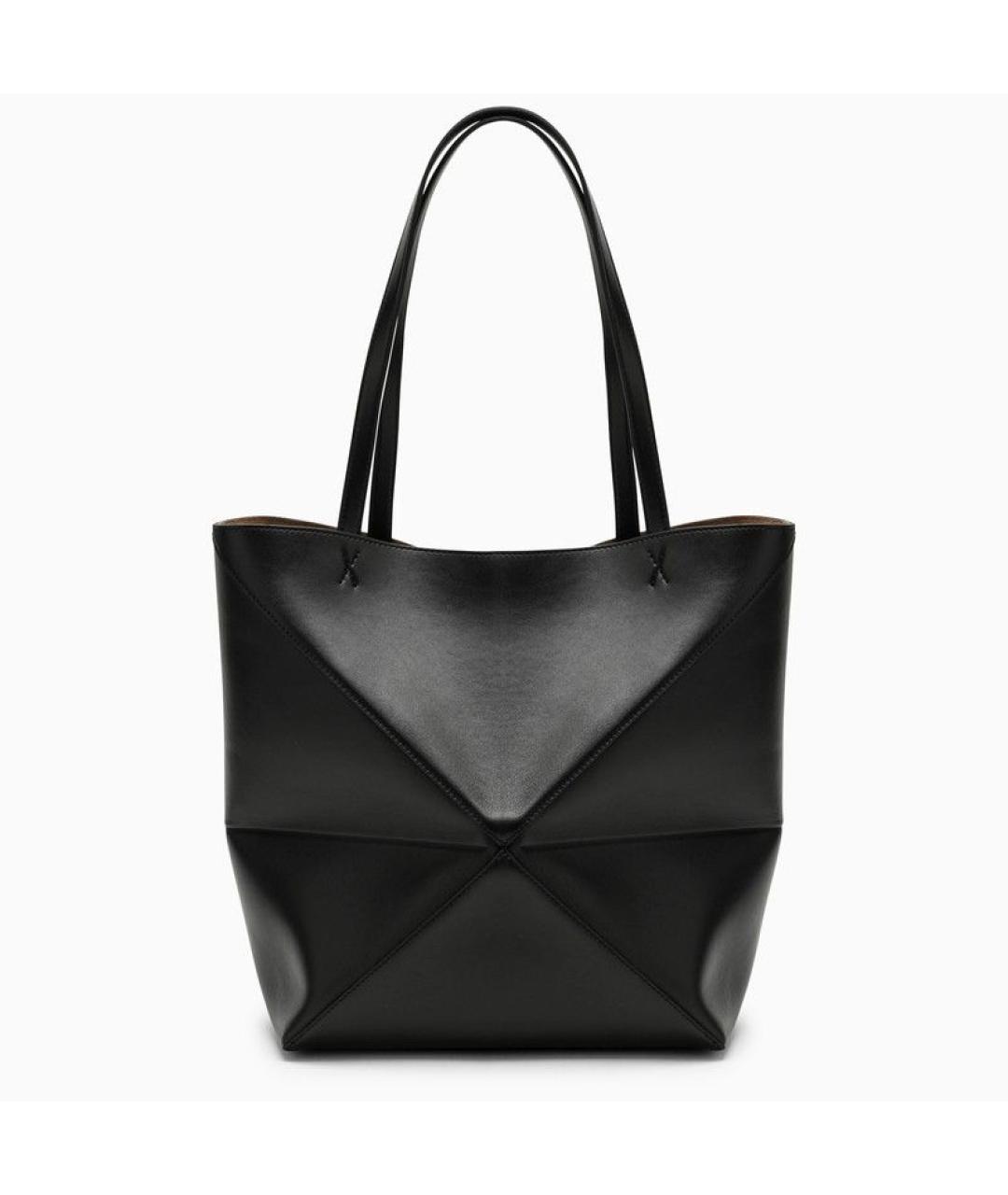 LOEWE Черная кожаная сумка тоут, фото 3