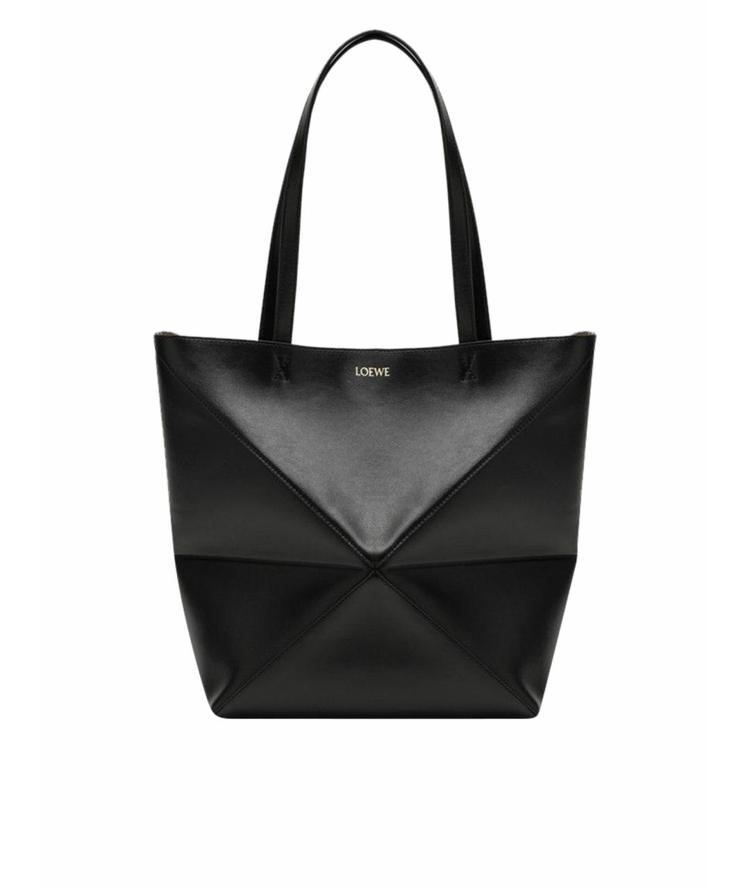 LOEWE Черная кожаная сумка тоут, фото 1