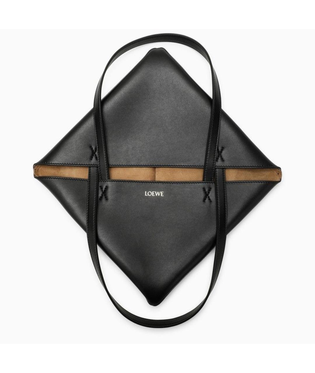 LOEWE Черная кожаная сумка тоут, фото 5