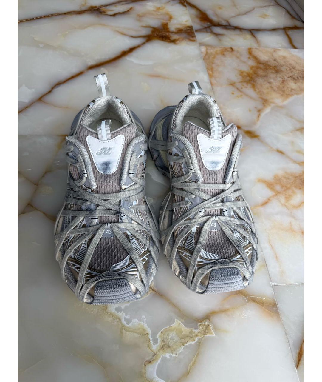 BALENCIAGA Серые текстильные низкие кроссовки / кеды, фото 2