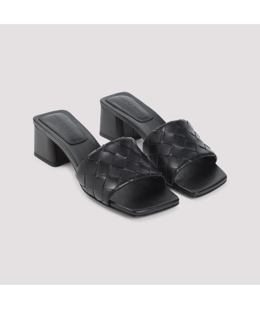 BOTTEGA VENETA Черные кожаные мюли, фото 4