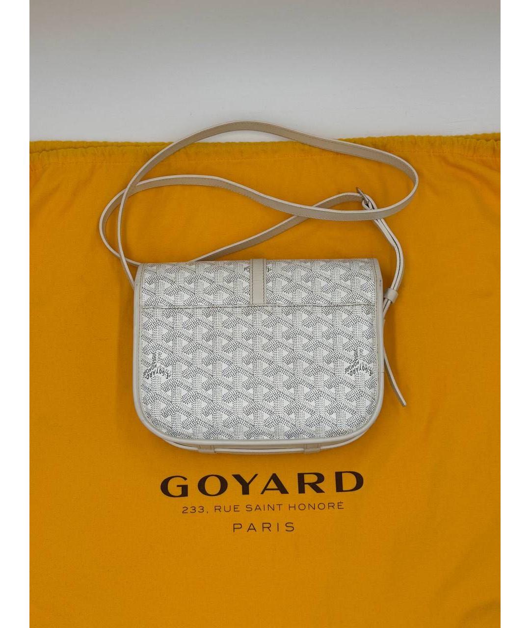 GOYARD Белая кожаная сумка через плечо, фото 3